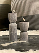 Load image into Gallery viewer, Hourglass Shape Candle Set with Smoke Gray Colour